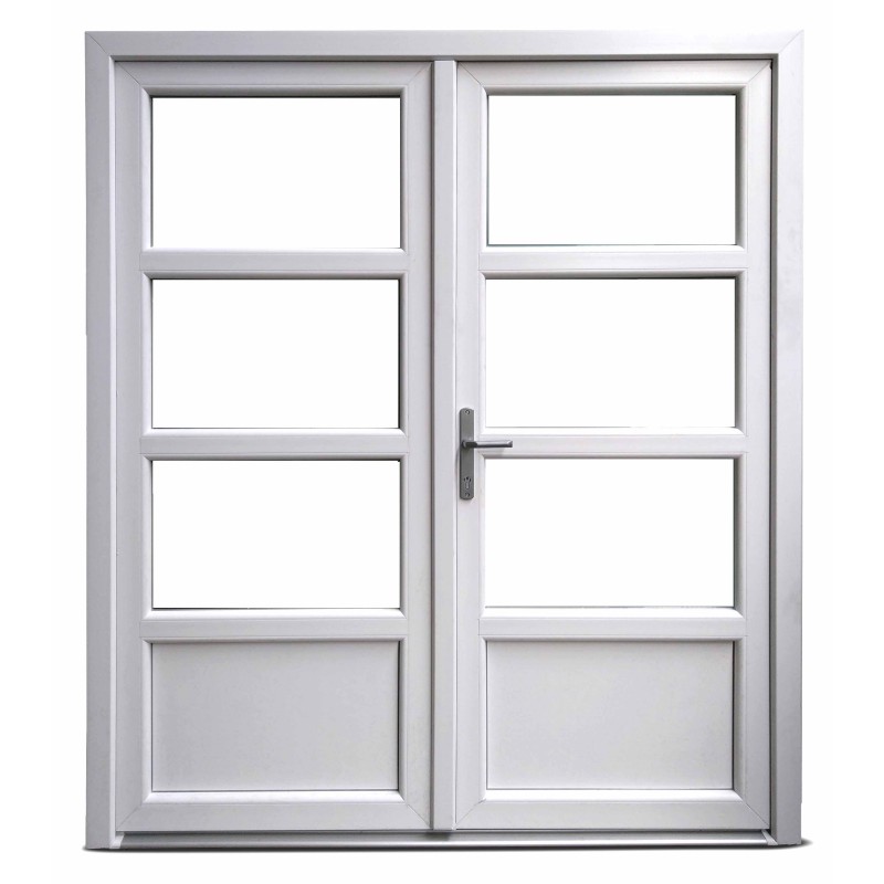 BASIC PLUS kunststof Dubbele deur 3/4 glas Buiten b150 h204cm Wit