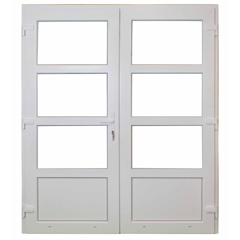 BASIC PLUS kunststof Dubbele deur 3/4 glas Buiten b175 h204cm Wit