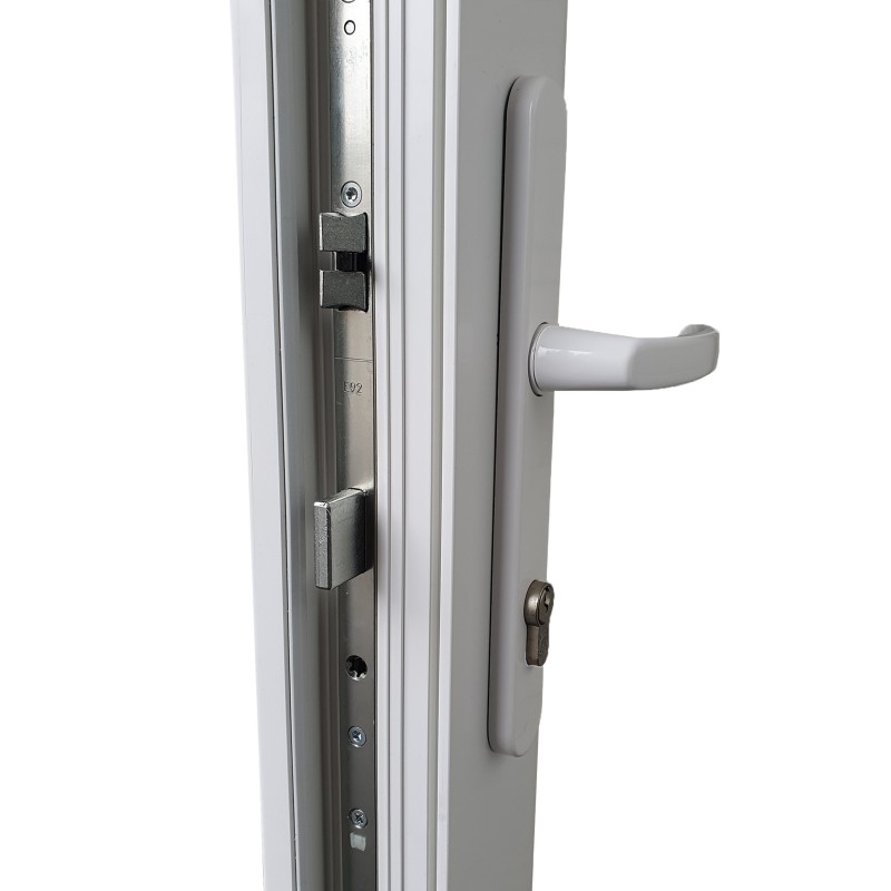 Kunststof Dubbele deur met 2x50cm zijlicht volglas b200-h215cm wit