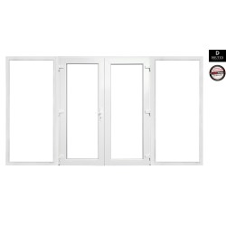 Kunststof Dubbele deur met 2x100cm zijlichten volglas b200-h215cm wit
