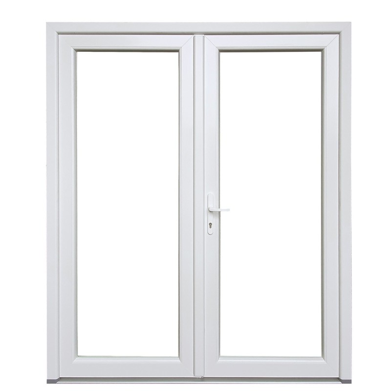 Kunststof Dubbele deur met zijlicht volglas b180-h215cm antraciet